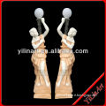 Marble Stone Lady Light Statues For Garden / Led Lighting Lamps YL-R419